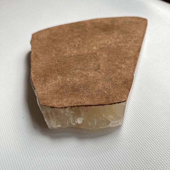 Vintage Natural Edge Carved Onyx Dish / Ashtray with Suede Backing - Picture 6 of 6